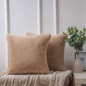 Brown Faux Fur Cushion Cover Pack of 2