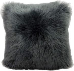 Gray Faux Sheepskin Fur Cushion Cover Pack of 2