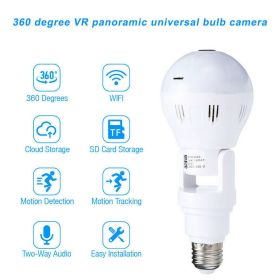 360Â° Panoramic Hidden Wifi IP Camera Light Bulb Home Security Lamp Cam HD 1080P