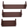Set of 3 Floating Display Shelves Ledge Bookshelf Wall Mount Storage Home DÃ©cor Brown RT