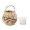 Wicker Candle Holder Lantern with Handle for Patio, Garden and Dining Party Home Decoration