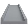 Picture Frame Ledge Shelves 2 pcs Gray 15.7"x3.5"x1.2" MDF