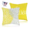 Yellow Pillow Cover Home Decor Double Sided Gray Decorative Cushion Case