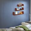 Set of 3 Floating Display Shelves Ledge Bookshelf Wall Mount Storage Home DÃ©cor Brown RT