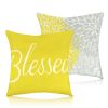Yellow Pillow Cover Home Decor Double Sided Gray Decorative Cushion Case