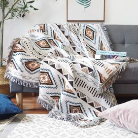 Geometric Pattern Double-Sided Use Sofa Blanket (Color: Grey)