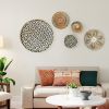 Set of 3 Wall Hanging Seagrass Basket | Shallow Handwoven Decorative Baskets for Home